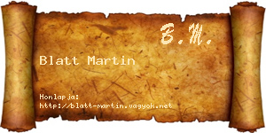 Blatt Martin névjegykártya